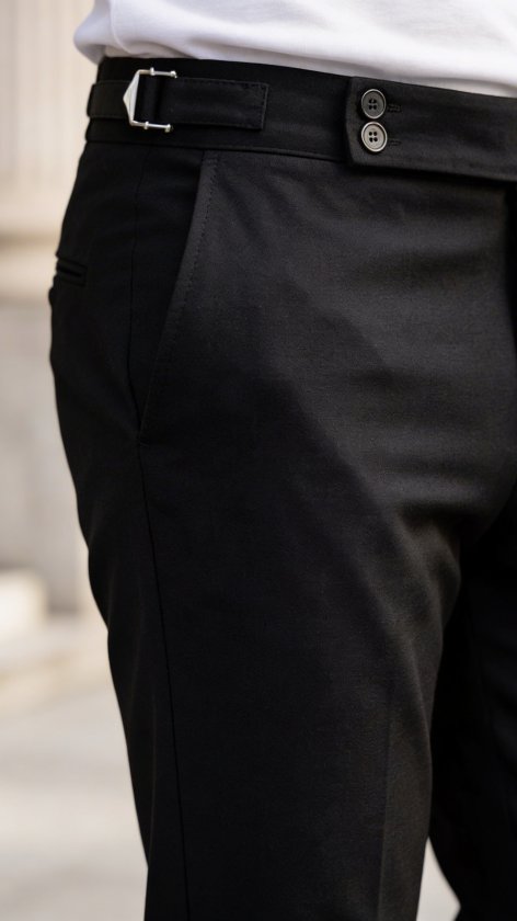 Erkek Toka Detaylı Oldmoney Kumaş Pantolon